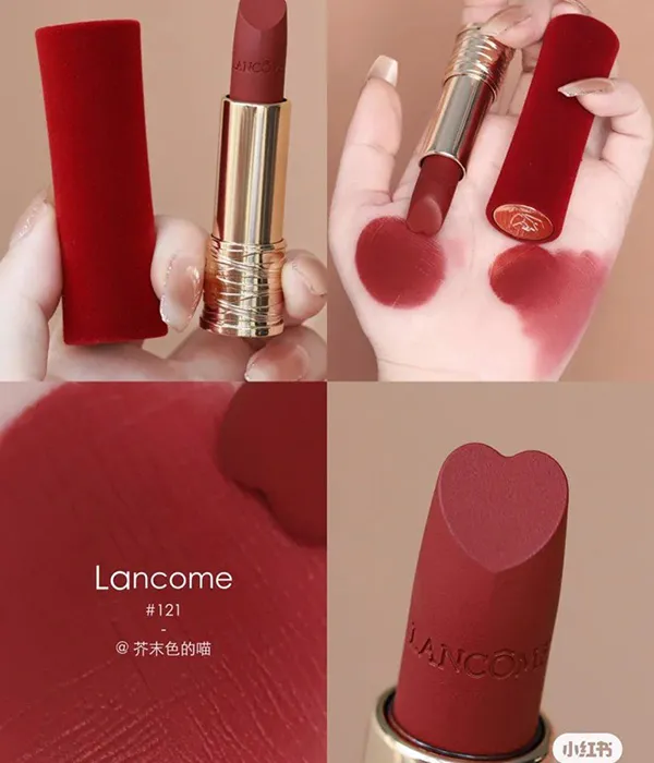 Son Lancôme L'absolu Rouge Drama Matte 121 Lucky In Love Màu Đỏ Lạnh (Limited Valentine 2022)