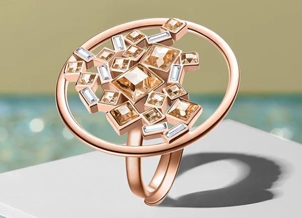 Nhẫn Saga 00131 LGCH-JZ Đính Đá Swarovski Màu Vàng Hồng - Trang sức - Vua Hàng Hiệu