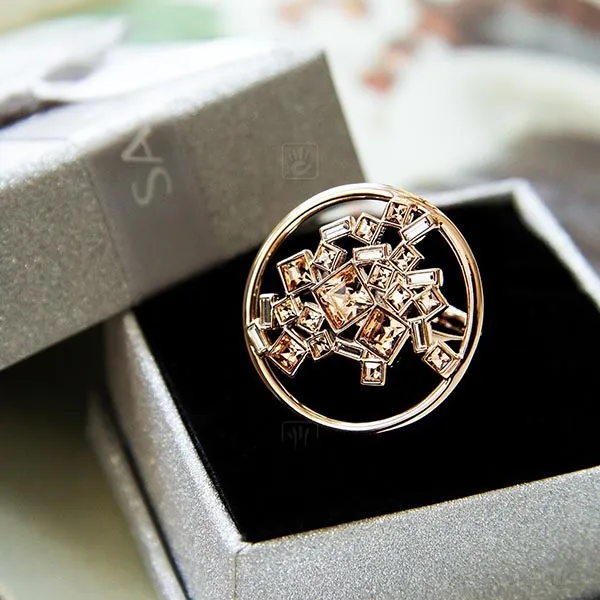 Nhẫn Saga 00131 LGCH-JZ Đính Đá Swarovski Màu Vàng Hồng - Trang sức - Vua Hàng Hiệu