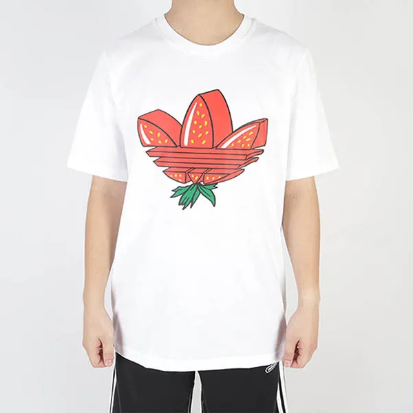 Áo Phông Nam Adidas Tshirt GP1971 Màu Trắng Họa Tiết Ba Lá