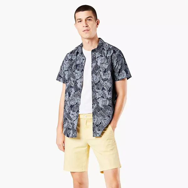 Áo Sơ Mi Cộc Tay Dockers Camisa Casual SF Washed Poplin Standard Fit Azul Marino Màu Xanh Đen - Thời trang - Vua Hàng Hiệu