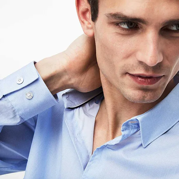 Áo Sơ Mi Lacoste Men's Slim Fit Shirt CH0407 00 58M Màu Xanh Kẻ Size 38 - Thời trang - Vua Hàng Hiệu