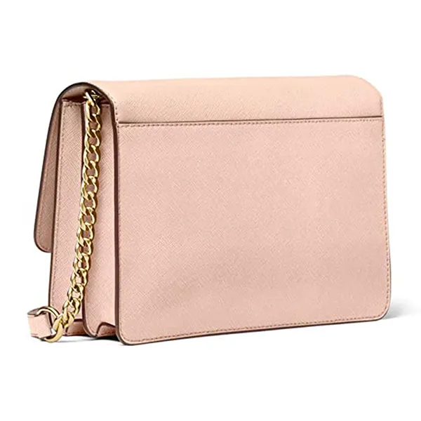 Túi Xách Michael Kors MK Daniela Large Saffiano Leather Crossbody Bag Màu Hồng Nhạt