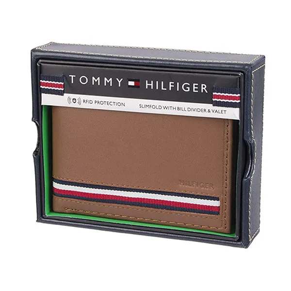Ví Nam Tommy Hilfiger Leather Wallet 31TL22X062 Màu Nâu Bò