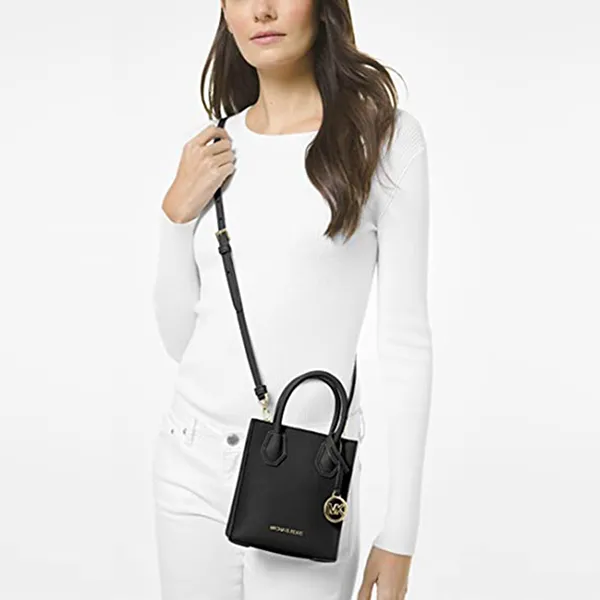 Túi Xách Tay Michael Kors MK Wome’s Black Merer Extra – Small Pebbled Leather Crossbody Bag Màu Đen - Túi xách - Vua Hàng Hiệu