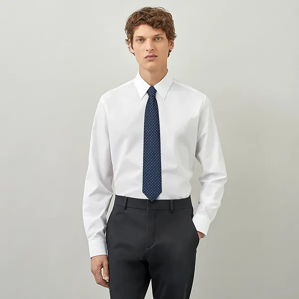 Cà Vạt Hermès Fine H Tie Màu Xanh Navy