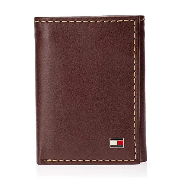 Ví Nam Tommy Hilfiger Mens Leather Trifold Wallet 31TL110022 Màu Nâu