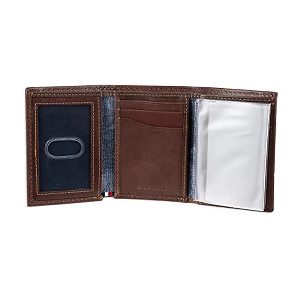 Ví Nam Tommy Hilfiger Mens Leather Trifold Wallet 31TL110022 Màu Nâu