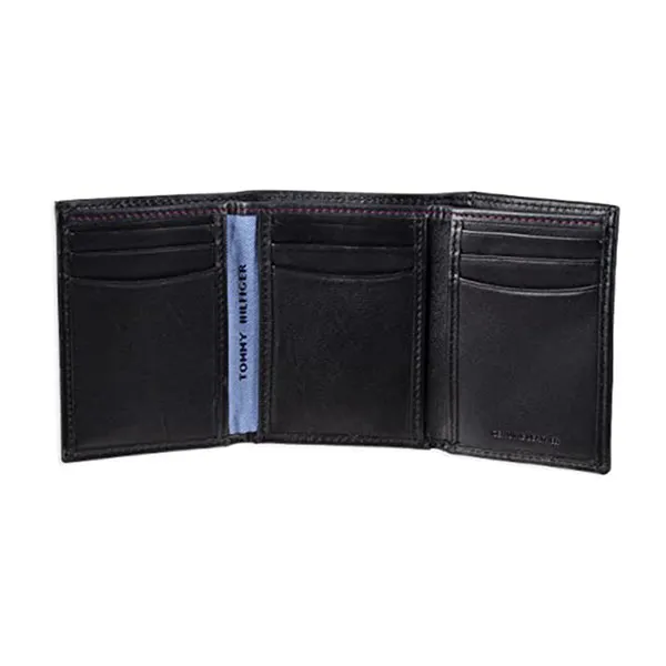 Ví Nam Tommy Hilfiger Leather Trifold Wallet 31TL110022 Màu Đen