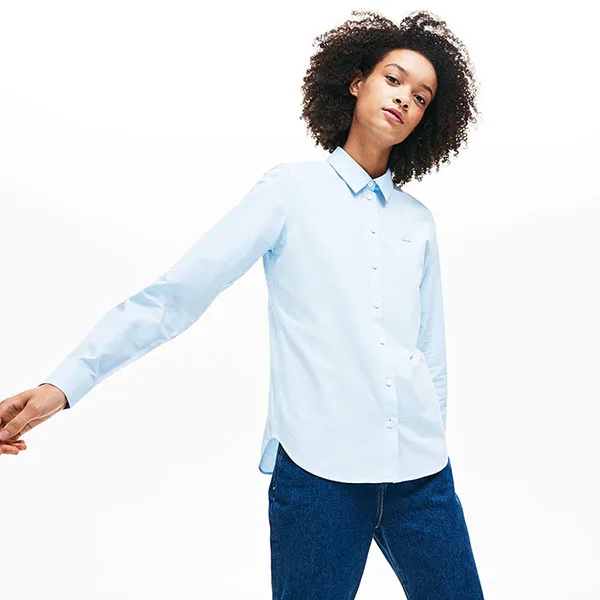 Áo Sơ Mi Lacoste Women's Regular Fit Oxford Cotton Shirt Màu Xanh Blue Size 40 - Thời trang - Vua Hàng Hiệu