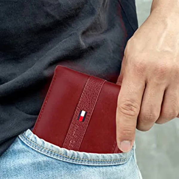 Ví Nam Tommy Hilfiger Leather Wallet 31TL22X062 Màu Nâu Đỏ