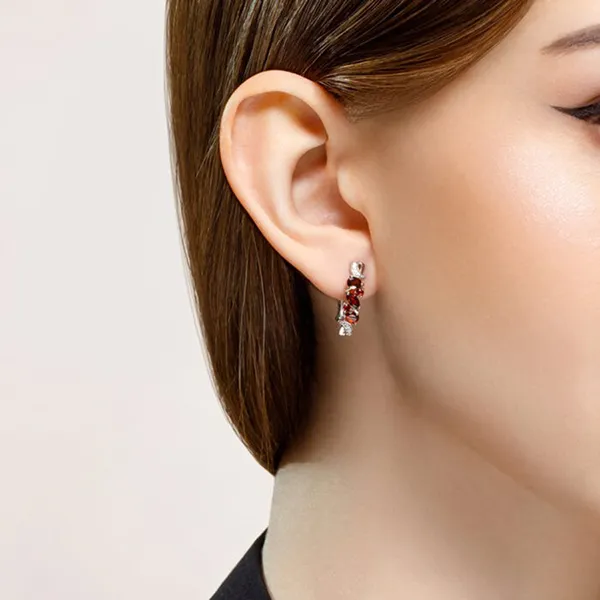 Khuyên Tai Sokolov 92021782 Bằng Bạc 925 Đính 5 Viên Đá Garnet - Trang sức - Vua Hàng Hiệu