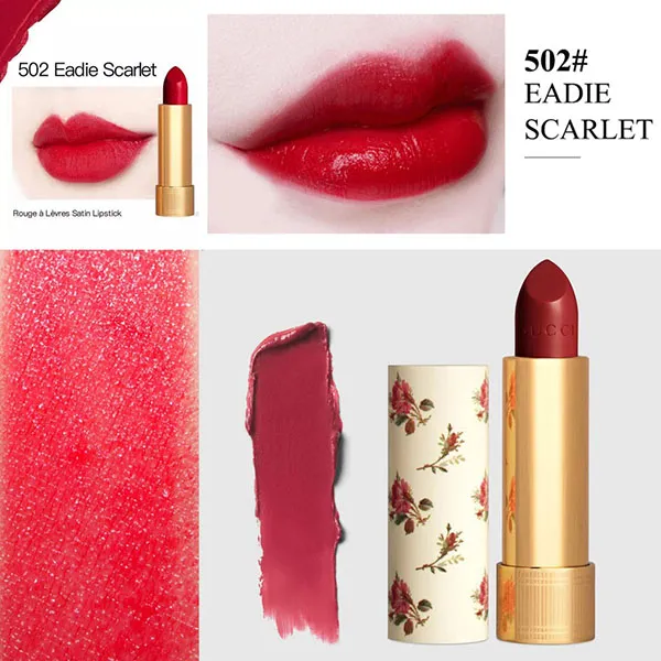 Son Gucci 502 Eadie Scarlet Màu Đỏ Đậm - Son Môi - Vua Hàng Hiệu