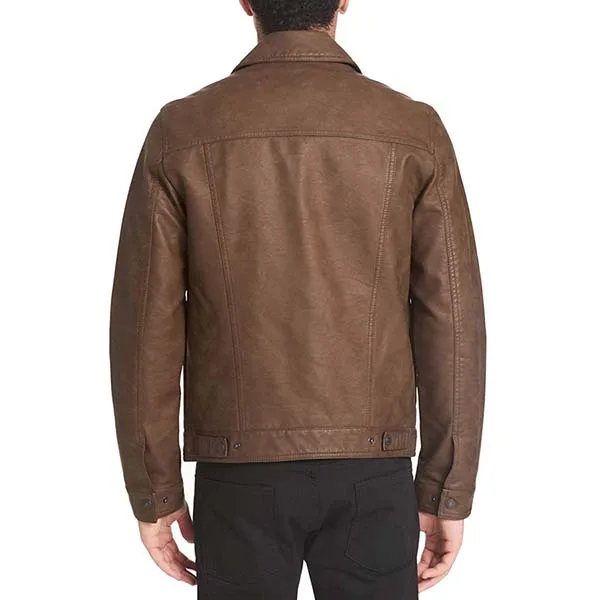 Áo Khoác Da Nam Levi's Faux Leather Classic Trucker Jacket Màu Nâu - Thời trang - Vua Hàng Hiệu