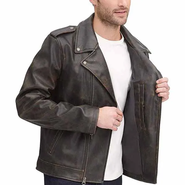 Áo Khoác Da Nam Levi's Faux Leather Motorcycle Jacket Vintage Brown Màu Nâu - Thời trang - Vua Hàng Hiệu