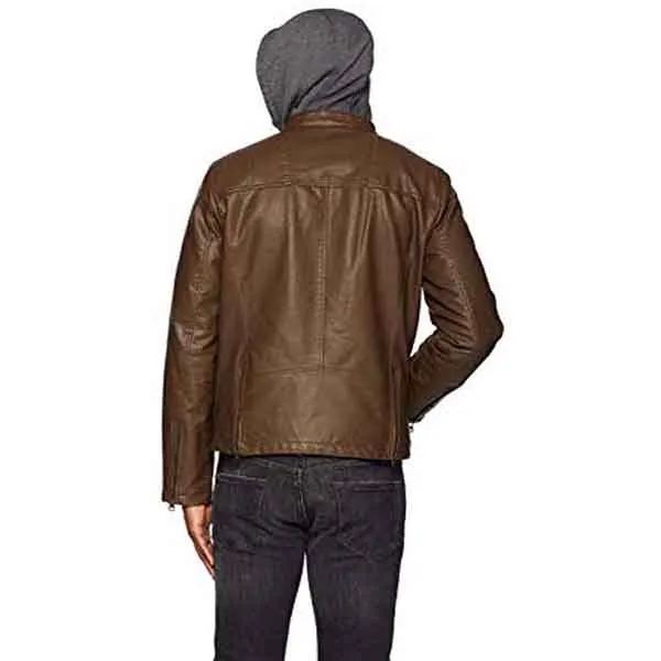 Áo Khoác Da Nam Levi's Rugged Faux Leather Racer Jacket With Hood Brown Màu Nâu - Thời trang - Vua Hàng Hiệu
