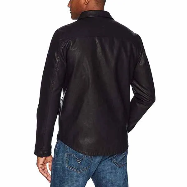 Áo Khoác Da Nam Levi's Smooth Lamb Touch Faux Leather Shirt Jacket Black Màu Đen - Thời trang - Vua Hàng Hiệu