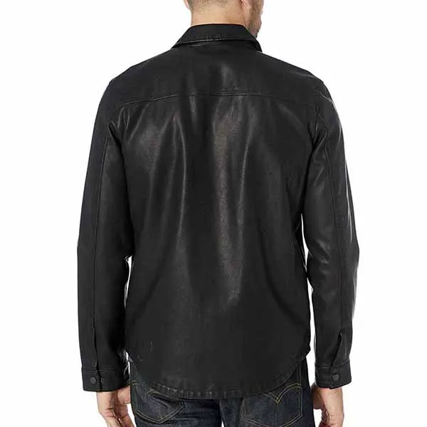 Áo Khoác Da Nam Levi's Smooth Lamb Touch Faux Leather Shirt Jacket NewBlack Màu Đen - Thời trang - Vua Hàng Hiệu