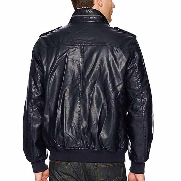 Áo Khoác Da Nam Levi's Vintage Deer Faux Leather Sherpa Lined Aviator Bomber Navy Màu Xanh Navy - Thời trang - Vua Hàng Hiệu