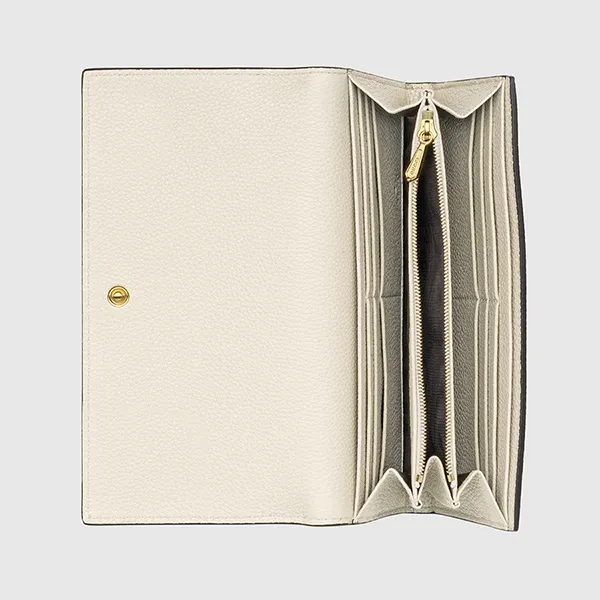 Ví Gucci Zumi Grainy Leather Continental Wallet 5736121B90X9022 Màu Trắng
