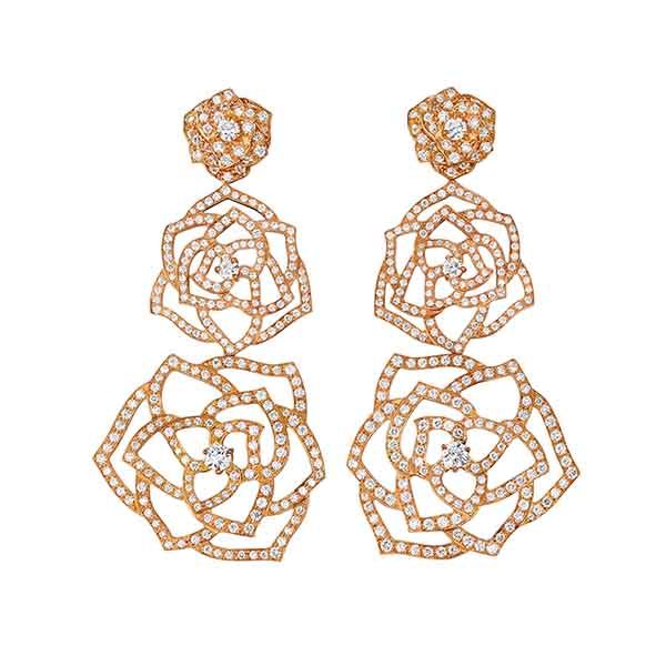 Khuyên Tai Piaget Rose Gold Diamond Earrings G38U0063 Vàng Hồng - 2