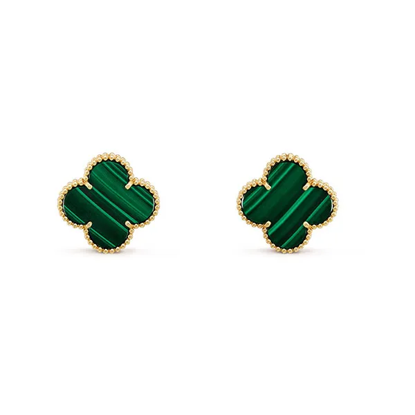 Khuyên Tai Jewery Luxury Hoa Trơn Xanh Green 15mm