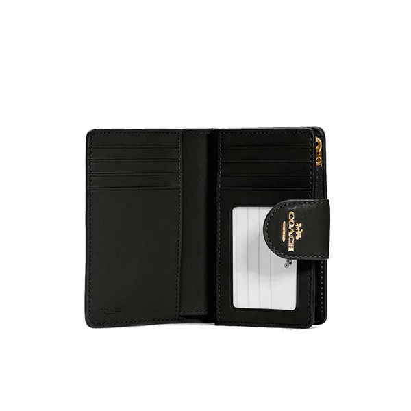Ví Nữ Coach Medium Signature Embossed C5896 Corner Zip Wallet In Black - Túi xách - Vua Hàng Hiệu
