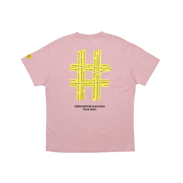 Áo Phông Beentrill Taping Bighashtag Short-Sleeved T-Shirt Màu Hồng