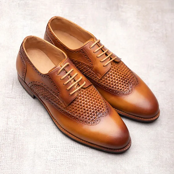 Giày Tây Be Classy Classic Brogues Derby - Limited Edition - DB19 Màu Nâu Vàng - Giày - Vua Hàng Hiệu