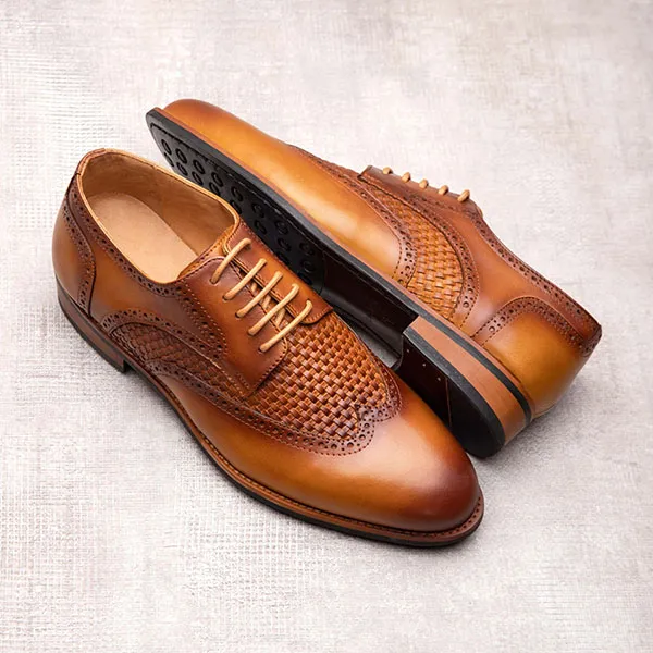 Giày Tây Be Classy Classic Brogues Derby - Limited Edition - DB19 Màu Nâu Vàng - Giày - Vua Hàng Hiệu
