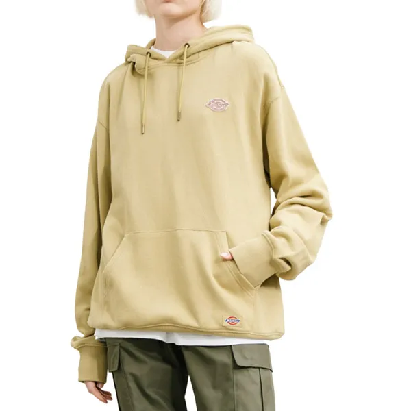 Áo Hoodie Dickies French Terry Embroidery Brand Logo Badge Khaki DK008718KHK Màu Nâu