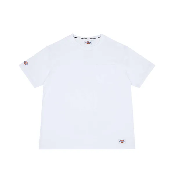 Áo Thun Dickies Jersey Embroidery Brand Logo Badge Short Sleeve Pocket White