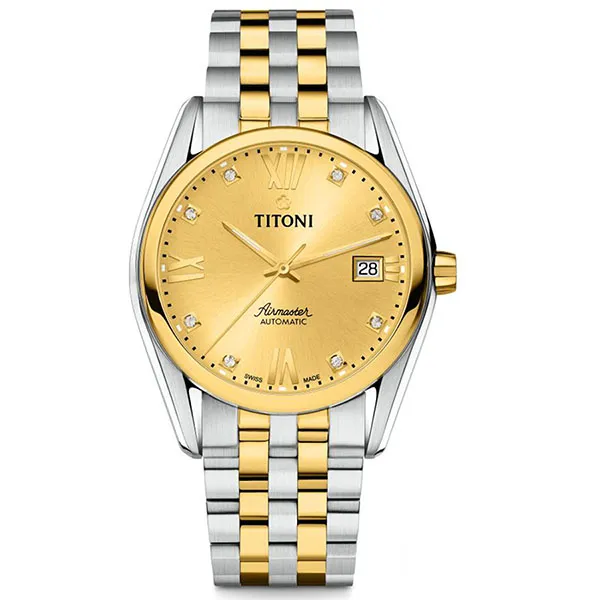 Đồng Hồ Nam Titoni 83909 SY-064 38mm Màu Demi Vàng - Bạc