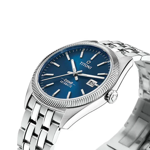 Đồng Hồ Nam Titoni 878 S-612 41mm Mặt Xanh Blue