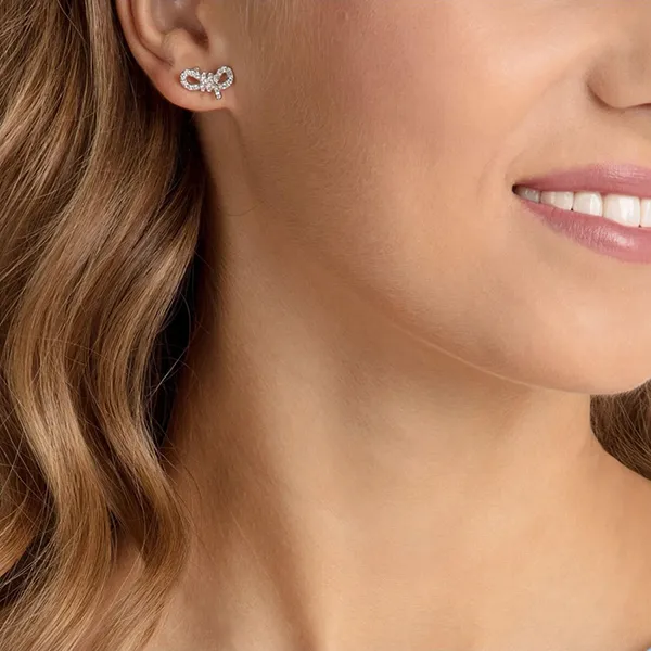 Khuyên Tai Swarovski Earrings Lifelong Bow Jewelery Swarovski Rhodium Plating 5447080 - Trang sức - Vua Hàng Hiệu