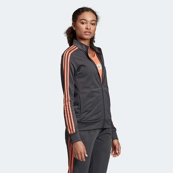 Áo Khoác Nữ Adidas Essentials 3 Stripes - Black/Orange EK5595 Màu Xám Đen Size S - 3