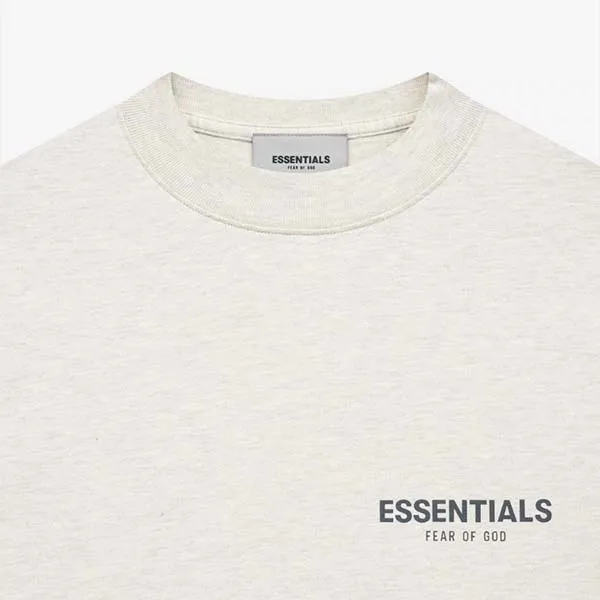 Áo Nỉ Fear Of God Essentials Long Sleeve Tee Light Heather Oatmeal Màu Xám Nhạt - Thời trang - Vua Hàng Hiệu