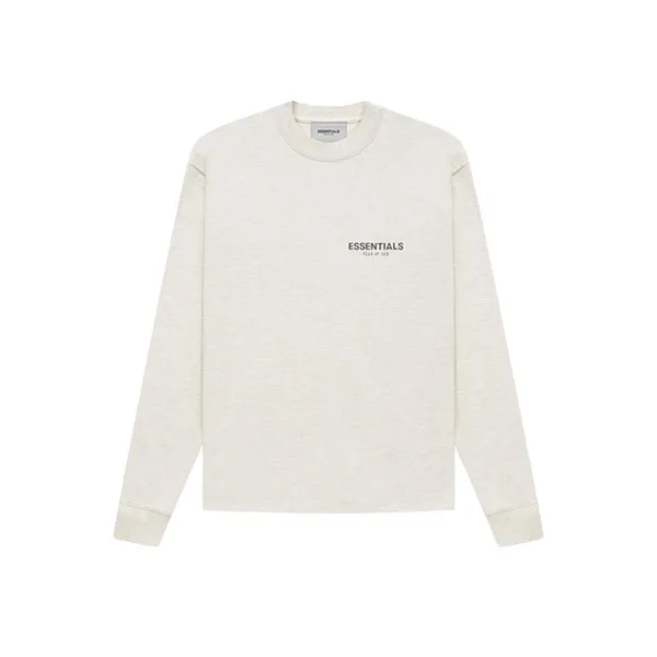 Áo Nỉ Fear Of God Essentials Long Sleeve Tee Light Heather Oatmeal Màu Xám Nhạt - Thời trang - Vua Hàng Hiệu
