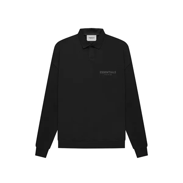 Áo Polo Dài Tay Fear Of God Essentials LS Polo Stretch Limo Màu Đen - Thời trang - Vua Hàng Hiệu