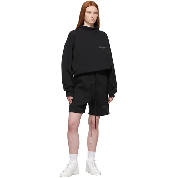 Áo Sweater Fear Of God Essentials Pullover Mockneck Stretch Limo Màu Đen - Thời trang - Vua Hàng Hiệu
