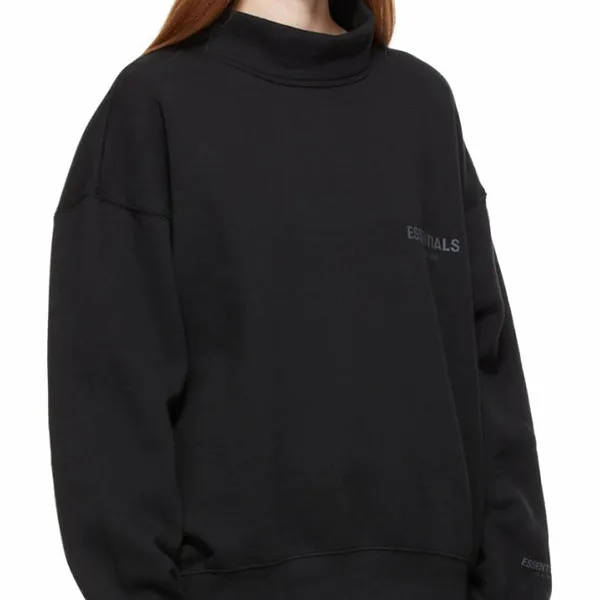 Áo Sweater Fear Of God Essentials Pullover Mockneck Stretch Limo Màu Đen - Thời trang - Vua Hàng Hiệu