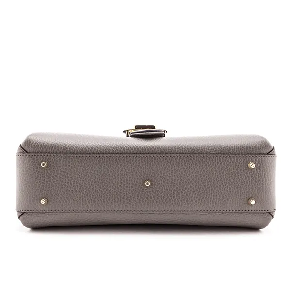 Túi Đeo Chéo Gucci Gray Dollar Calfskin Interlocking G Top Handle Shoulder Bag Màu Xám