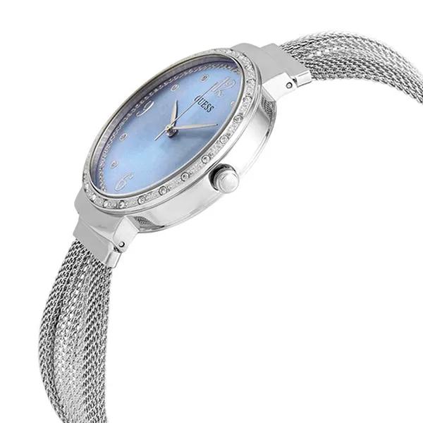 Đồng Hồ Guess Quartz Crystal Blue Dial Ladies Watch U1083L4 Màu Bạc Mặt Xanh - Đồng hồ - Vua Hàng Hiệu