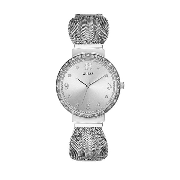 Đồng Hồ Guess Chiffon Quartz Crystal Silver Dial Ladies Watch U1083l1 Màu Bạc - 1