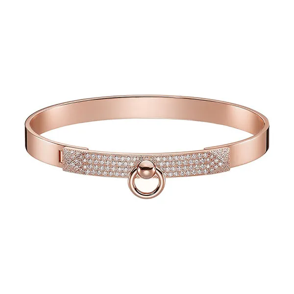 Vòng Đeo Tay Hermès Collier De Chien Đính 170 Kim Cương Vàng Hồng - Trang sức - Vua Hàng Hiệu