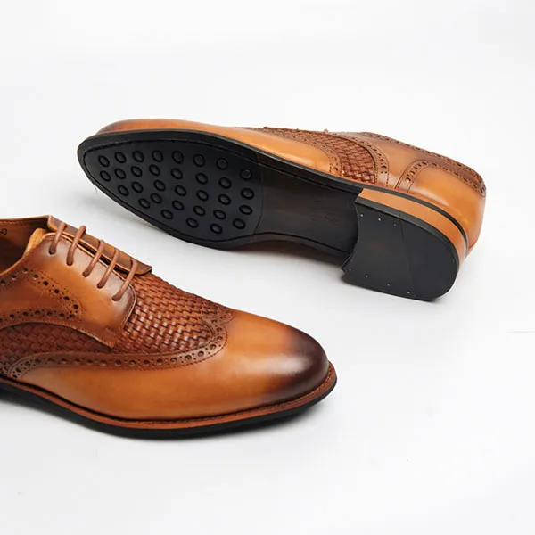 Giày Tây Be Classy Classic Brogues Derby - Limited Edition - DB19 Màu Nâu Vàng - Giày - Vua Hàng Hiệu