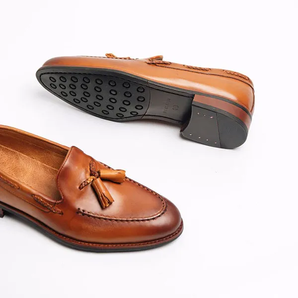 Giày Tây Be Classy Classic Tonkin Tassel Loafer - LF12 Màu Nâu Vàng - Giày - Vua Hàng Hiệu