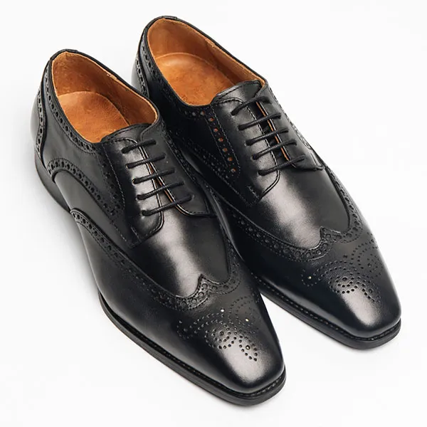 Giày Tây Be Classy Wingtip Derby Brogues - DB17 Màu Đen - Giày - Vua Hàng Hiệu
