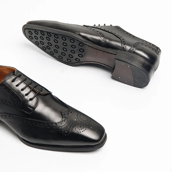 Giày Tây Be Classy Wingtip Derby Brogues - DB17 Màu Đen - Giày - Vua Hàng Hiệu