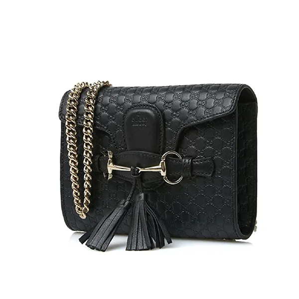 Túi Đeo Chéo Gucci MicroGuccissima Mini Black Emily Shoulder Bag Màu Đen - Túi xách - Vua Hàng Hiệu